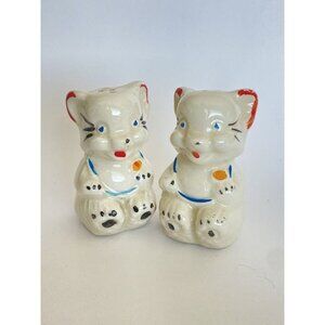 Royal Ware Teddy Bear 3” Salt & Pepper Shakers Painted Vintage